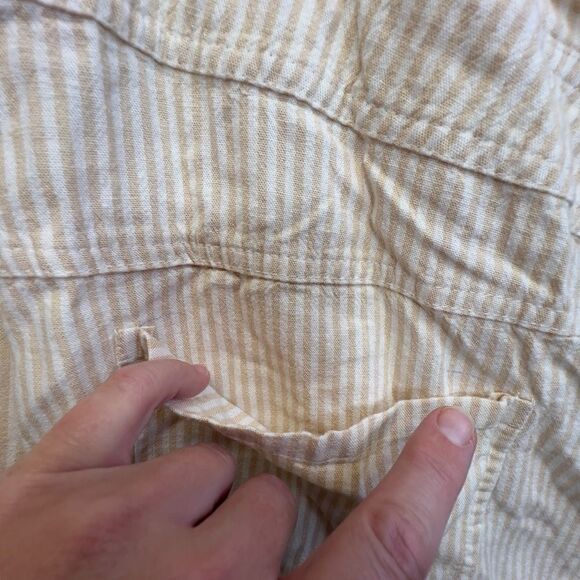 NWT 3x Torrid 3.5 Inch Stretch Linen Blend Shortall overalls pen mark on pocket - Picture 12 of 13